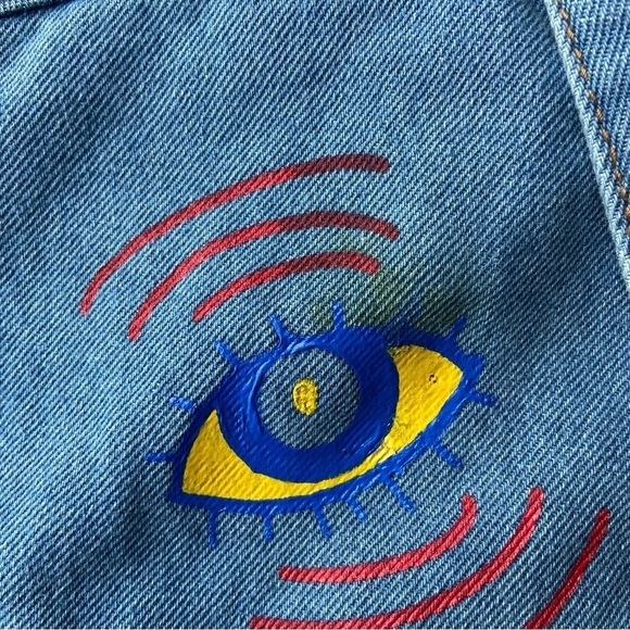 NWT Brooklyn Cloth  Streetwear Graffiti Denim Button Up Jean Jacket - Picture 15 of 16